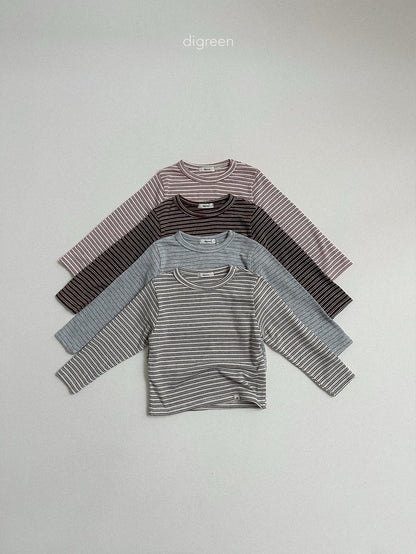 【予約】stripe latte T / digreen(S-XXL)