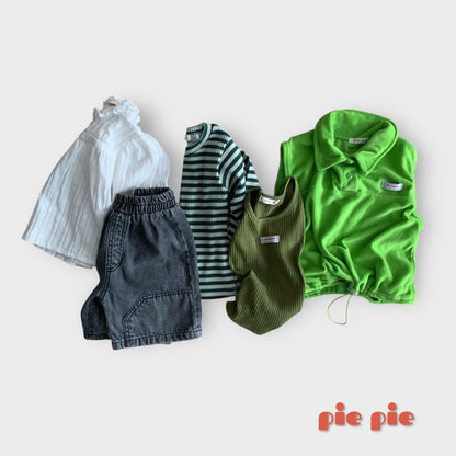 【予約】ボーダーTシャツ / pie (XS-XL)샐러리단가라