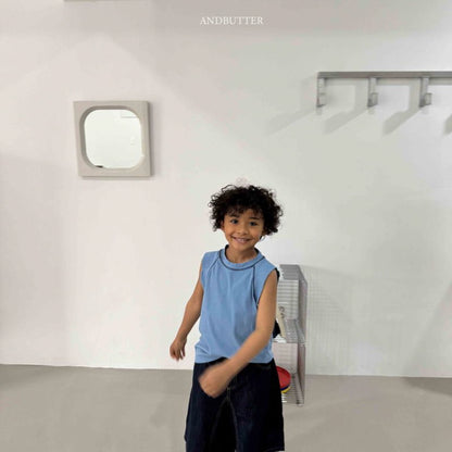 【予約】ribbed line sleeveless / andbutter(S-JM)
