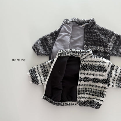 【予約】snow flake boa zip up /  bonito (12m-JM)