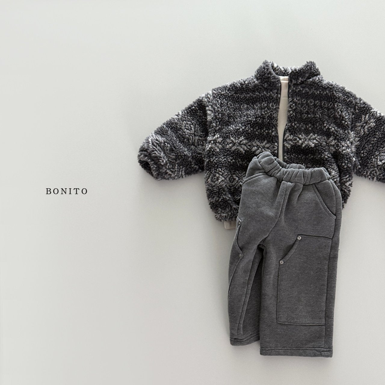 【予約】snow flake boa zip up /  bonito (12m-JM)
