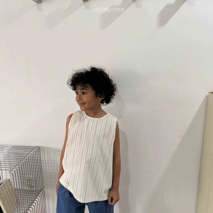 【予約】Natural Button sleeveless / andbutter(S-JM)