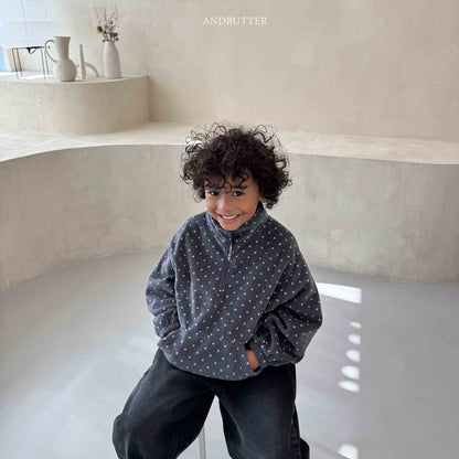 【予約】Dot Half-Zip  /  andbutter (S-JM)