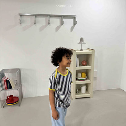 【予約】Boat neck mix T / andbutter(S-JM)