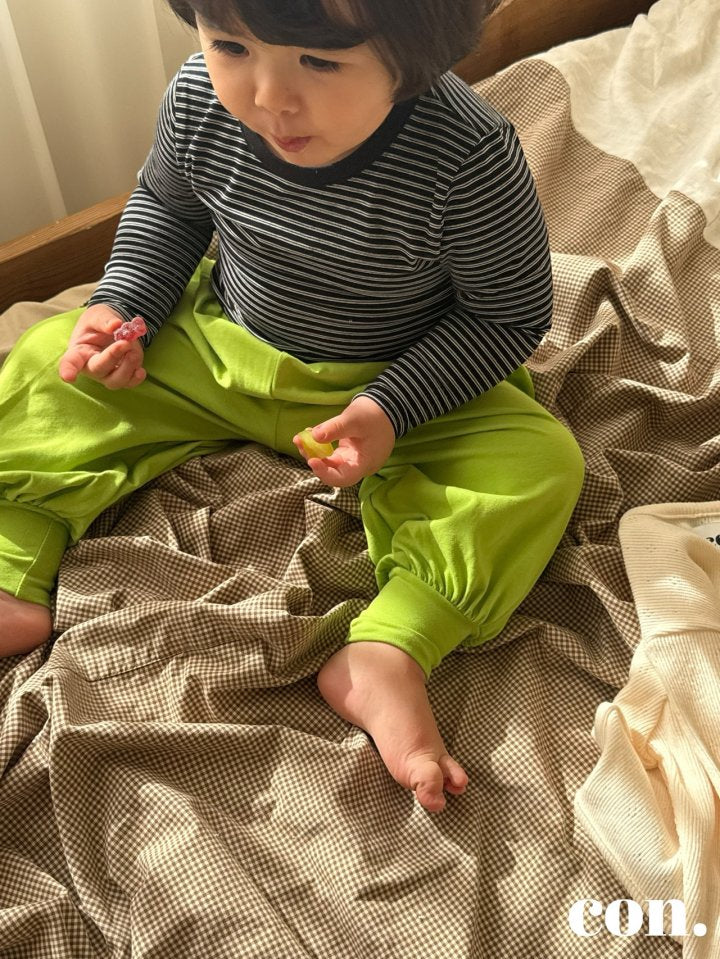 【予約】バイカラーストライプTシャツ / con. (XXS-M)쫀득 배색