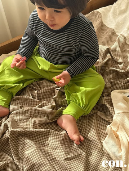 【予約】バイカラーストライプTシャツ / con. (XXS-M)쫀득 배색