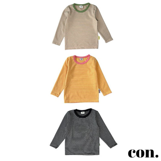 【予約】バイカラーストライプTシャツ / con. (XXS-M)쫀득 배색