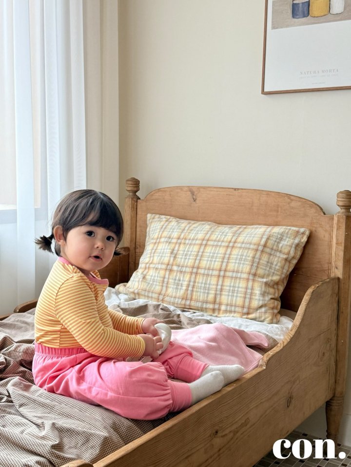 【予約】バイカラーストライプTシャツ / con. (XXS-M)쫀득 배색