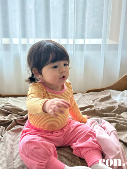 【予約】バイカラーストライプTシャツ / con. (XXS-M)쫀득 배색