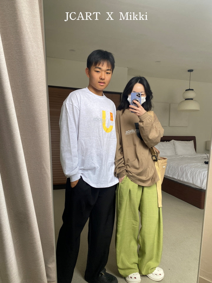 【予約】リネン風パンツ / mikki (S-4XL)무릎안나오는린넨팬츠