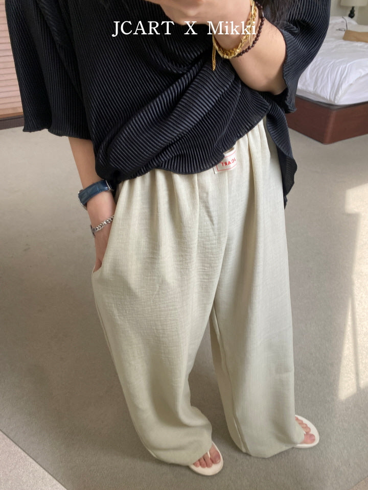 【予約】リネン風パンツ / mikki (S-4XL)무릎안나오는린넨팬츠