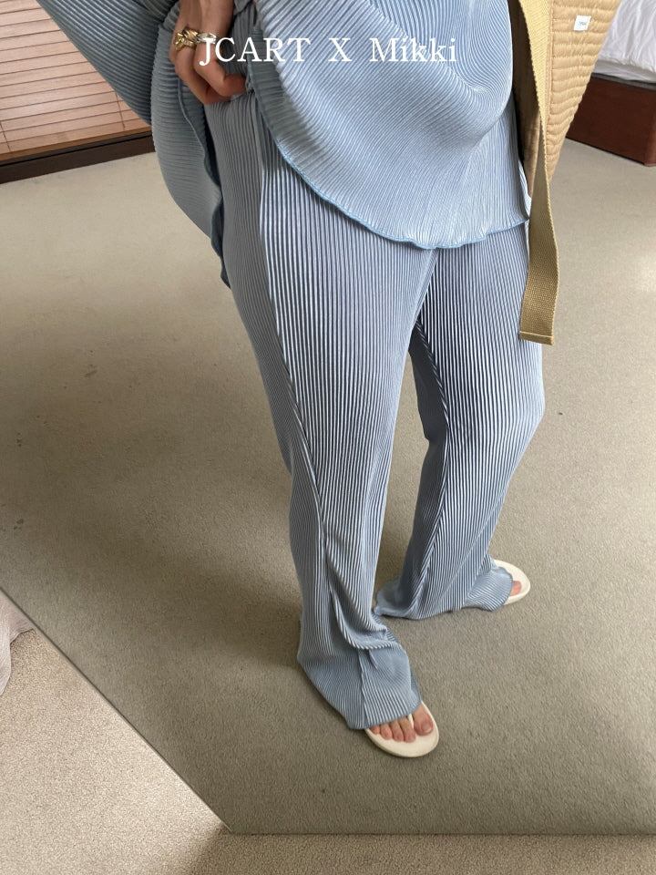【予約】プリーツブーツカットパンツ / mikki (S-4XL/Adult)플리츠부츠컷팬츠