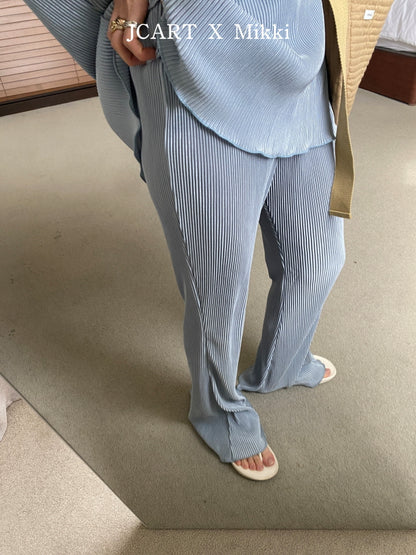 【予約】プリーツブーツカットパンツ / mikki (S-4XL/Adult)플리츠부츠컷팬츠