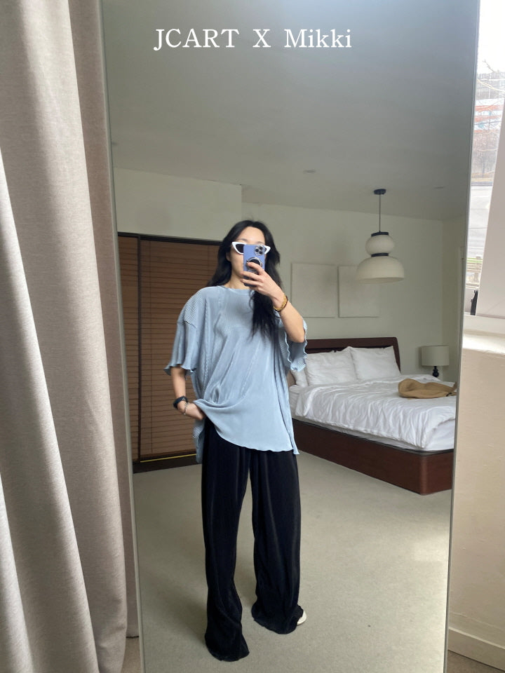 【予約】プリーツストレートパンツ / mikki (S-4XL/Adult)플리츠일자팬츠
