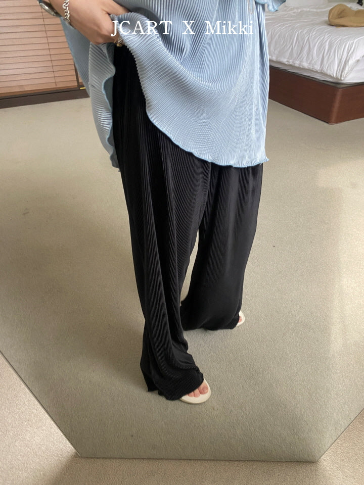 【予約】プリーツストレートパンツ / mikki (S-4XL/Adult)플리츠일자팬츠