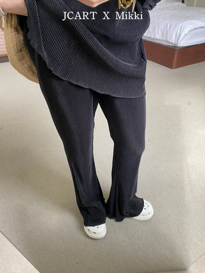 【予約】プリーツブーツカットパンツ / mikki (S-4XL/Adult)플리츠부츠컷팬츠