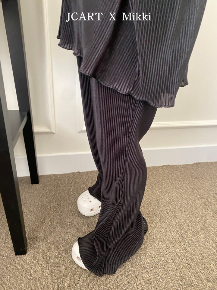 【予約】プリーツブーツカットパンツ / mikki (S-4XL/Adult)플리츠부츠컷팬츠
