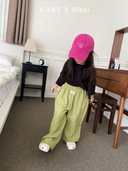 【予約】リネン風パンツ / mikki (S-4XL)무릎안나오는린넨팬츠