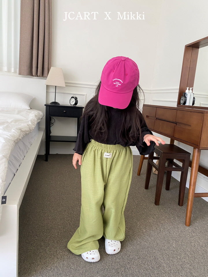 【予約】リネン風パンツ / mikki (S-4XL)무릎안나오는린넨팬츠