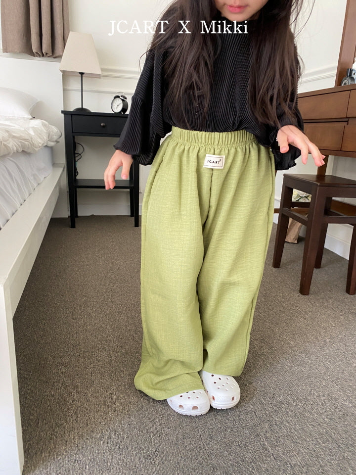 【予約】リネン風パンツ / mikki (S-4XL)무릎안나오는린넨팬츠