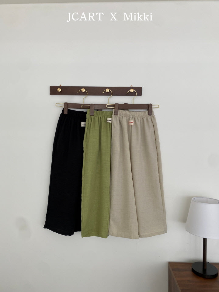 【予約】リネン風パンツ / mikki (S-4XL)무릎안나오는린넨팬츠