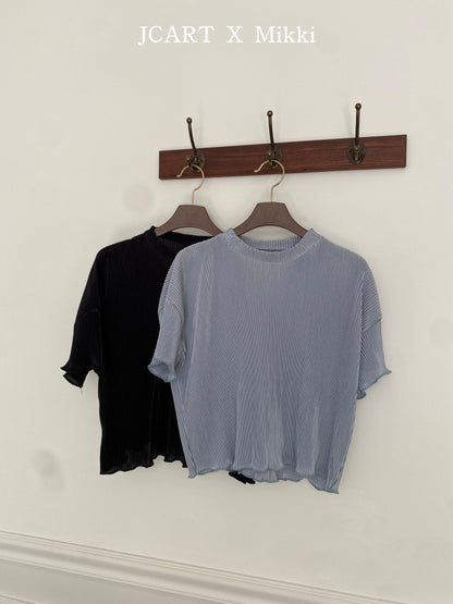 【予約】プリーツTシャツ / mikki (S-4XL/Adult)플리츠반팔티