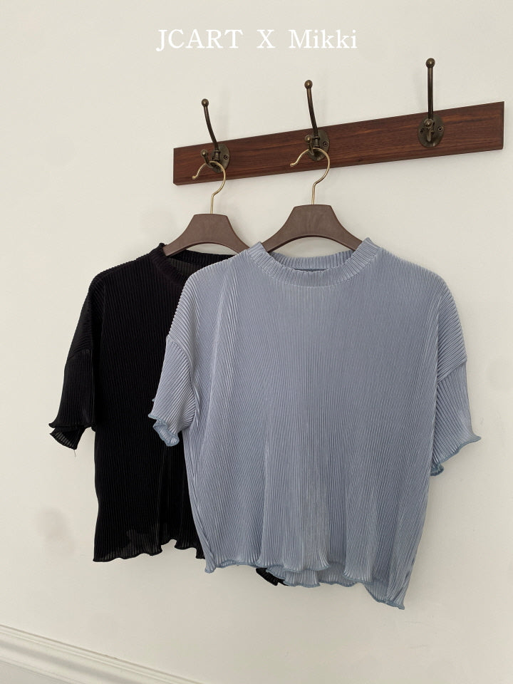 【予約】プリーツTシャツ / mikki (S-4XL/Adult)플리츠반팔티