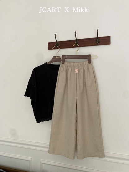 【予約】リネン風パンツ / mikki (S-4XL)무릎안나오는린넨팬츠