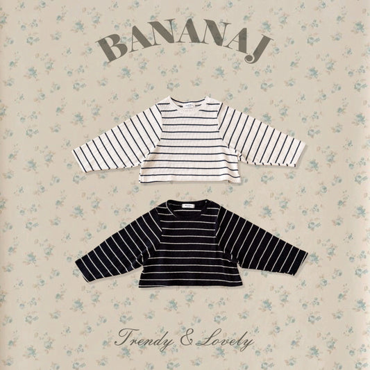 【予約】ボーダーTシャツ / bananaj (XS-JS) 위드단가라티