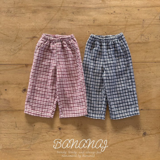 【予約】cozy check pants / bananaj (XS-JS)