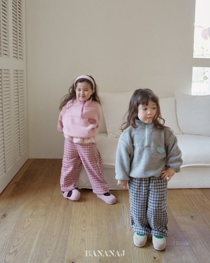 【予約】cozy check pants / bananaj (XS-JS)