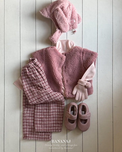 【予約】cozy check pants / bananaj (XS-JS)