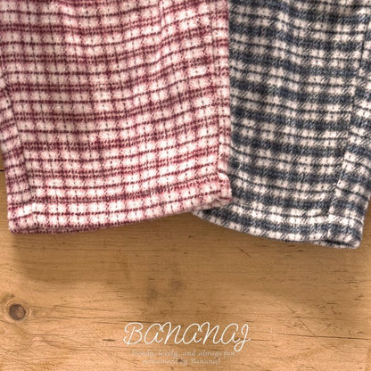 【予約】cozy check pants / bananaj (XS-JS)