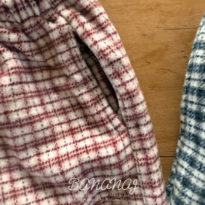 【予約】cozy check pants / bananaj (XS-JS)