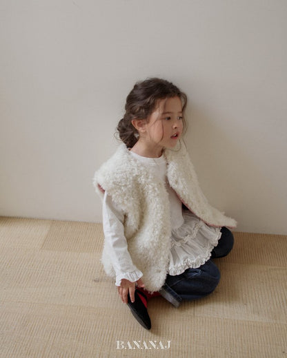 【予約】ruffle frill T  / bananaj (XS-JS)