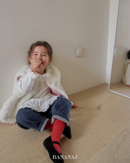 【予約】ruffle frill T  / bananaj (XS-JS)