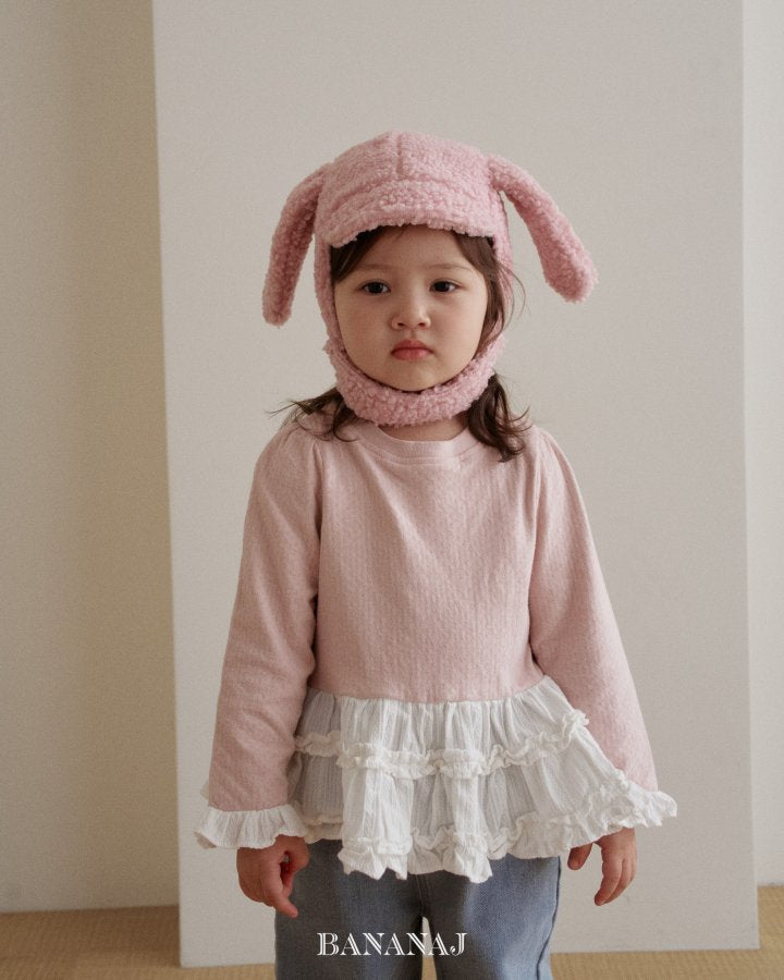 【予約】ruffle frill T  / bananaj (XS-JS)