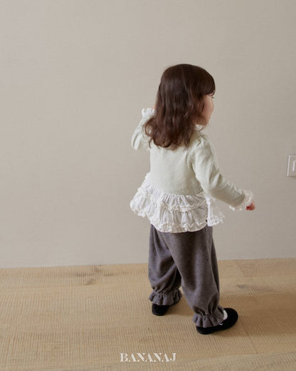 【予約】ruffle frill T  / bananaj (XS-JS)