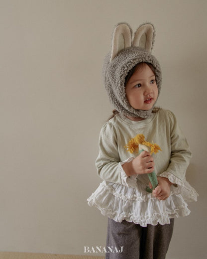 【予約】ruffle frill T  / bananaj (XS-JS)