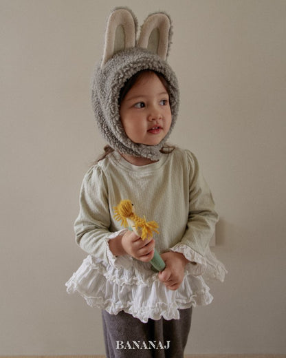 【予約】ruffle frill T  / bananaj (XS-JS)