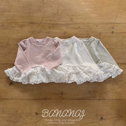 【予約】ruffle frill T  / bananaj (XS-JS)