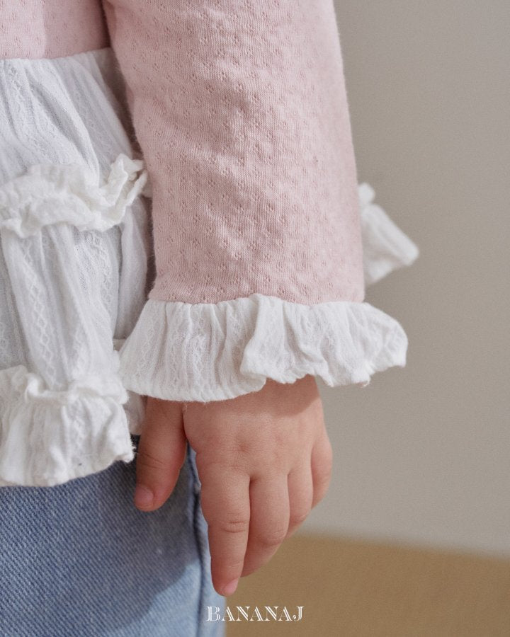 【予約】ruffle frill T  / bananaj (XS-JS)