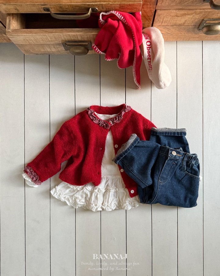 【予約】ruffle frill T  / bananaj (XS-JS)