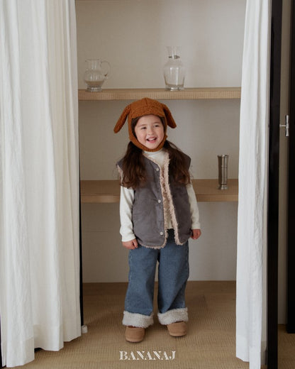 【予約】pick reversible vest / bananaj (XS-JS)