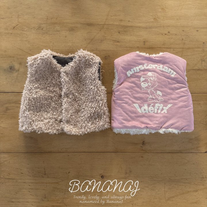 【予約】pick reversible vest / bananaj (XS-JS)