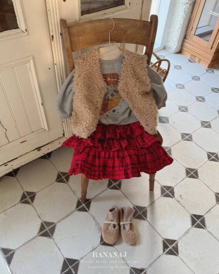 【予約】pick reversible vest / bananaj (XS-JS)