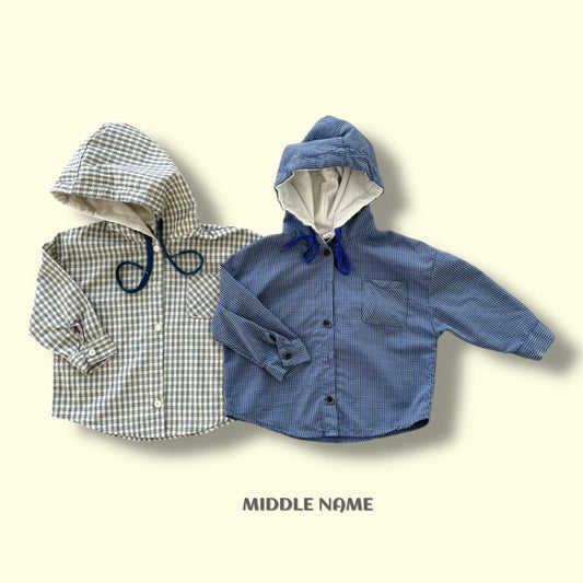 【予約】フードチェックシャツ / middle name(S-JM)