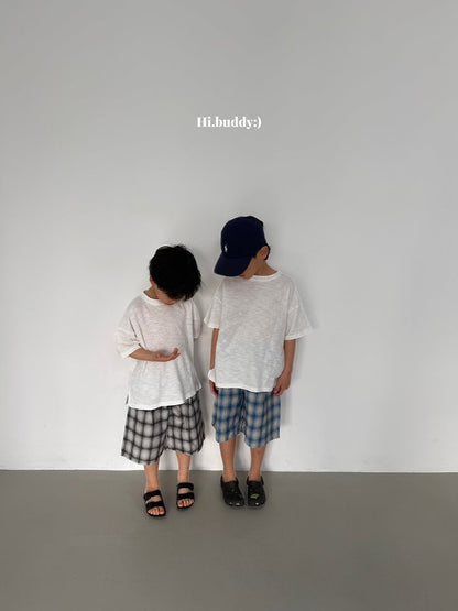 【予約】check bermuda pants / hibuddy(S-JL)