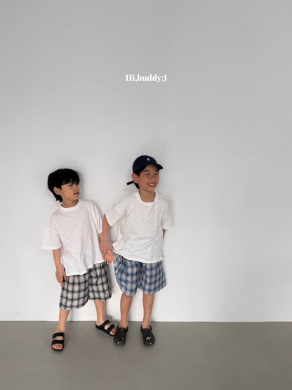 【予約】check bermuda pants / hibuddy(S-JL)