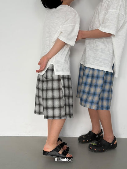 【予約】check bermuda pants / hibuddy(S-JL)